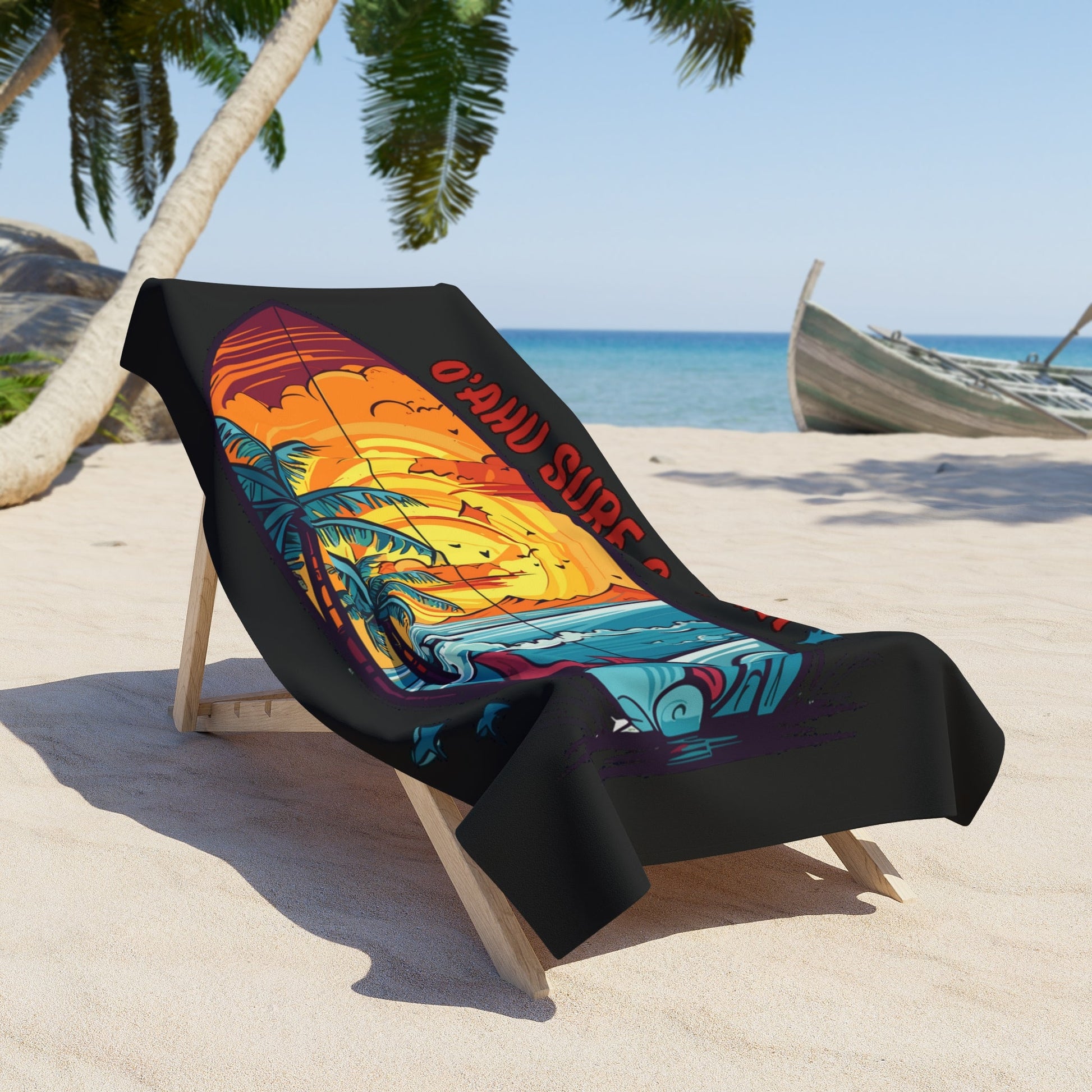 O'ahu Surf Company Hawaii Surfboard Beach Towel - O'ahu Surf Company