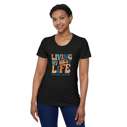 O'ahu Surf Company Hawaii Women's Living My Best Life T-Shirt - O'ahu Surf Company