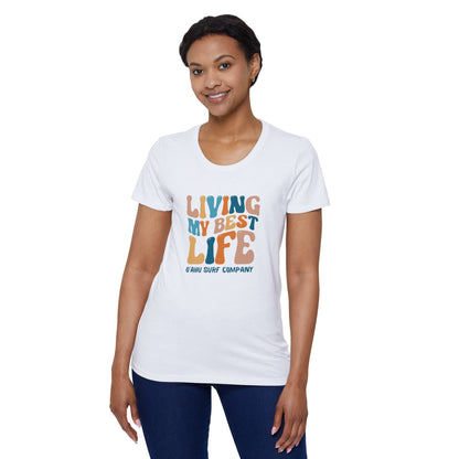 O'ahu Surf Company Hawaii Women's Living My Best Life T-Shirt - O'ahu Surf Company