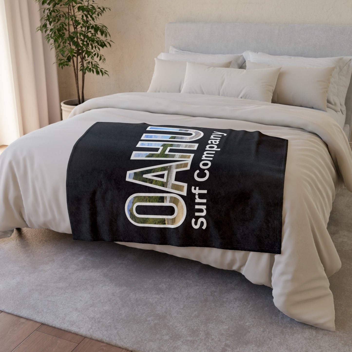 O'ahu Surf Company Island Image Throw Blanket. These Oahu Hawaii surf themed blankets are irresistibly cozy and soft.