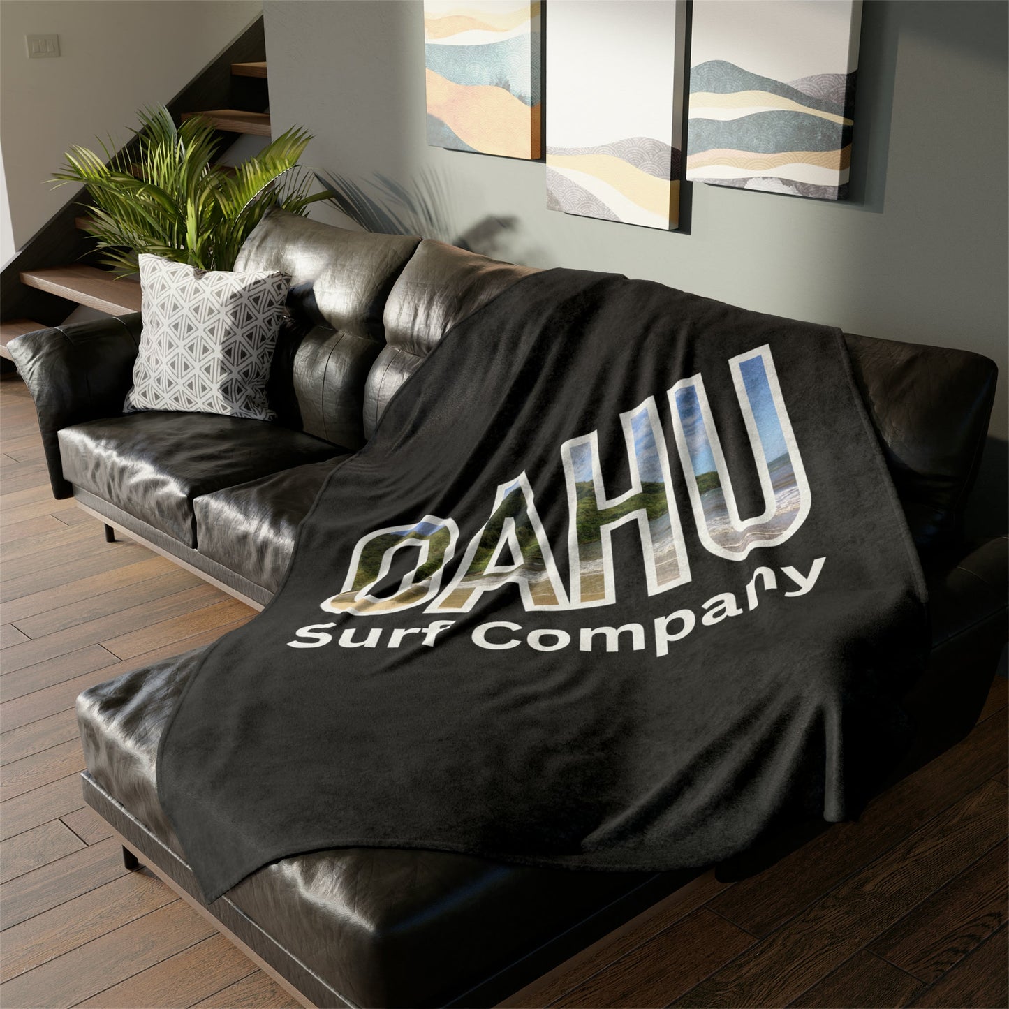 O'ahu Surf Company Island Image Throw Blanket. These Oahu Hawaii surf themed blankets are irresistibly cozy and soft.