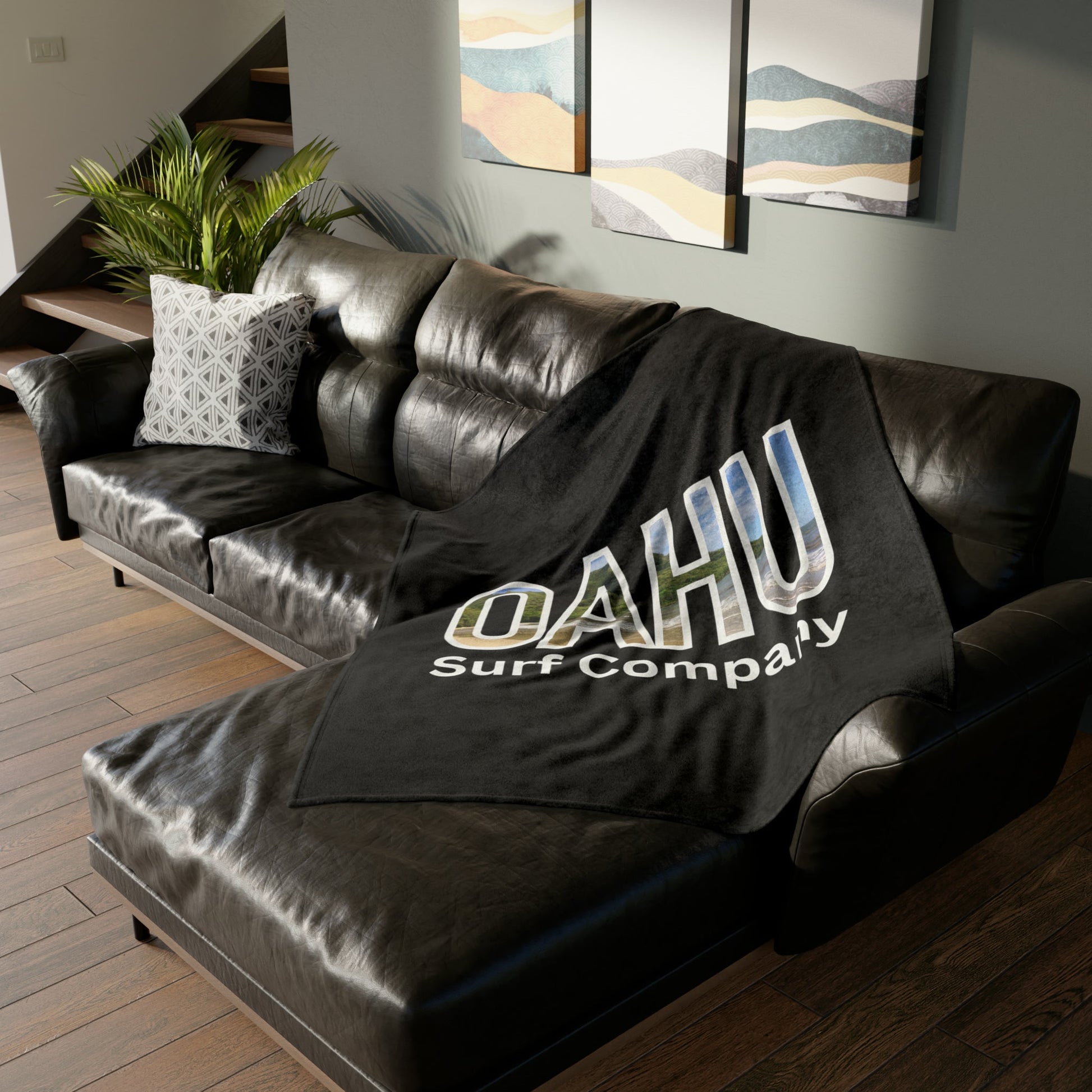 O'ahu Surf Company Island Image Throw Blanket. These Oahu Hawaii surf themed blankets are irresistibly cozy and soft.