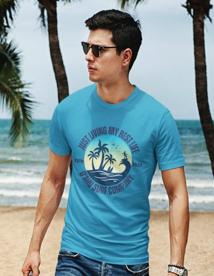 O'ahu Surf Company Living My Best Life Island T-shirt - O'ahu Surf Company