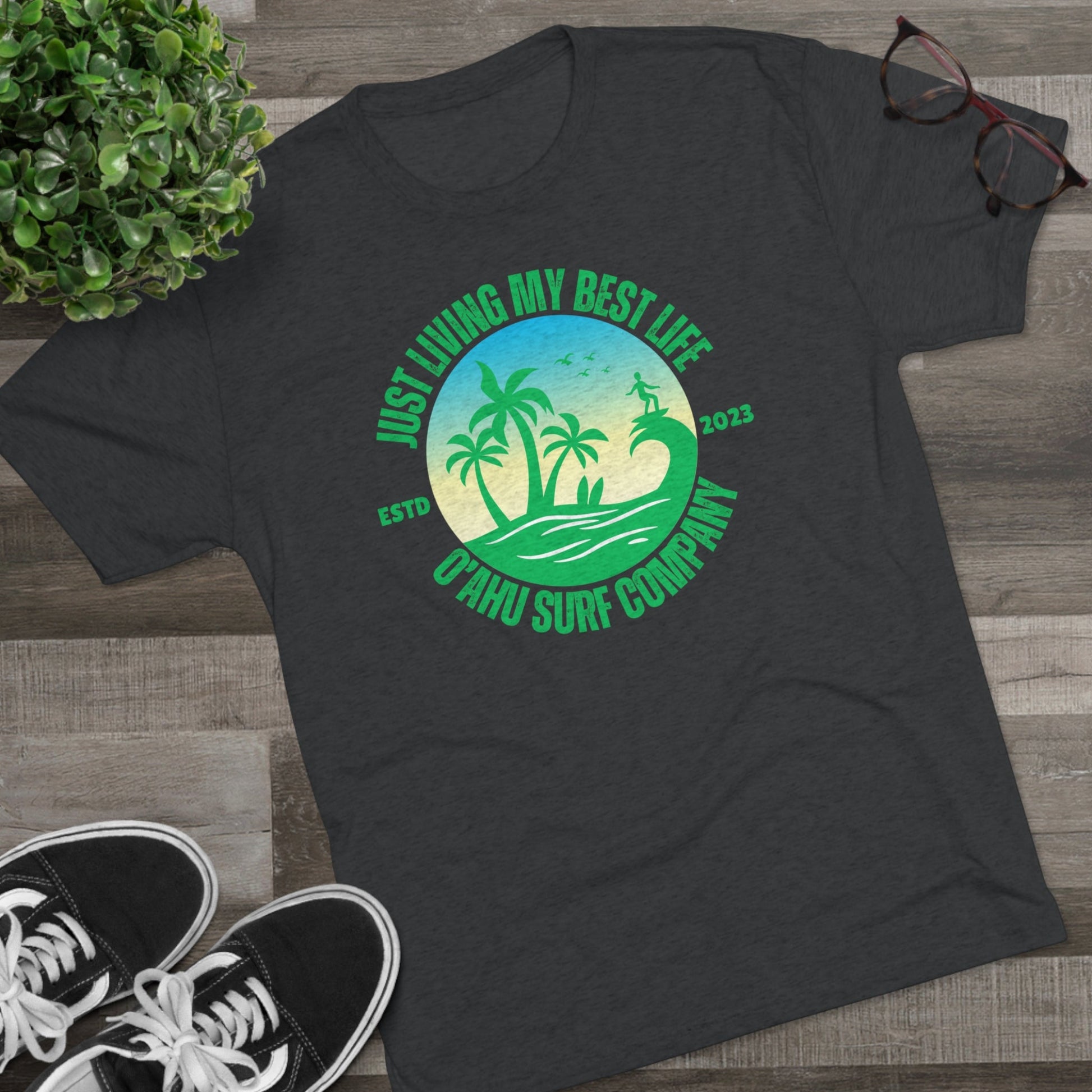 O'ahu Surf Company Living My Best Life Island T-shirt - O'ahu Surf Company