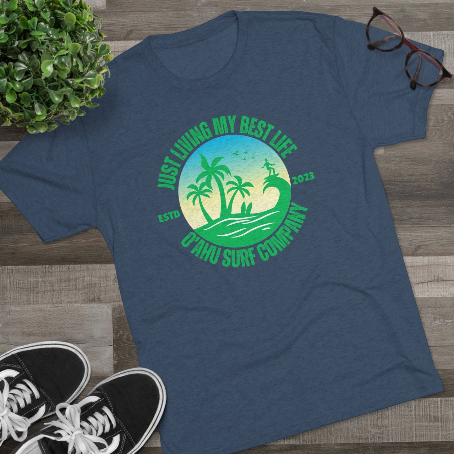 O'ahu Surf Company Living My Best Life Island T-shirt - O'ahu Surf Company