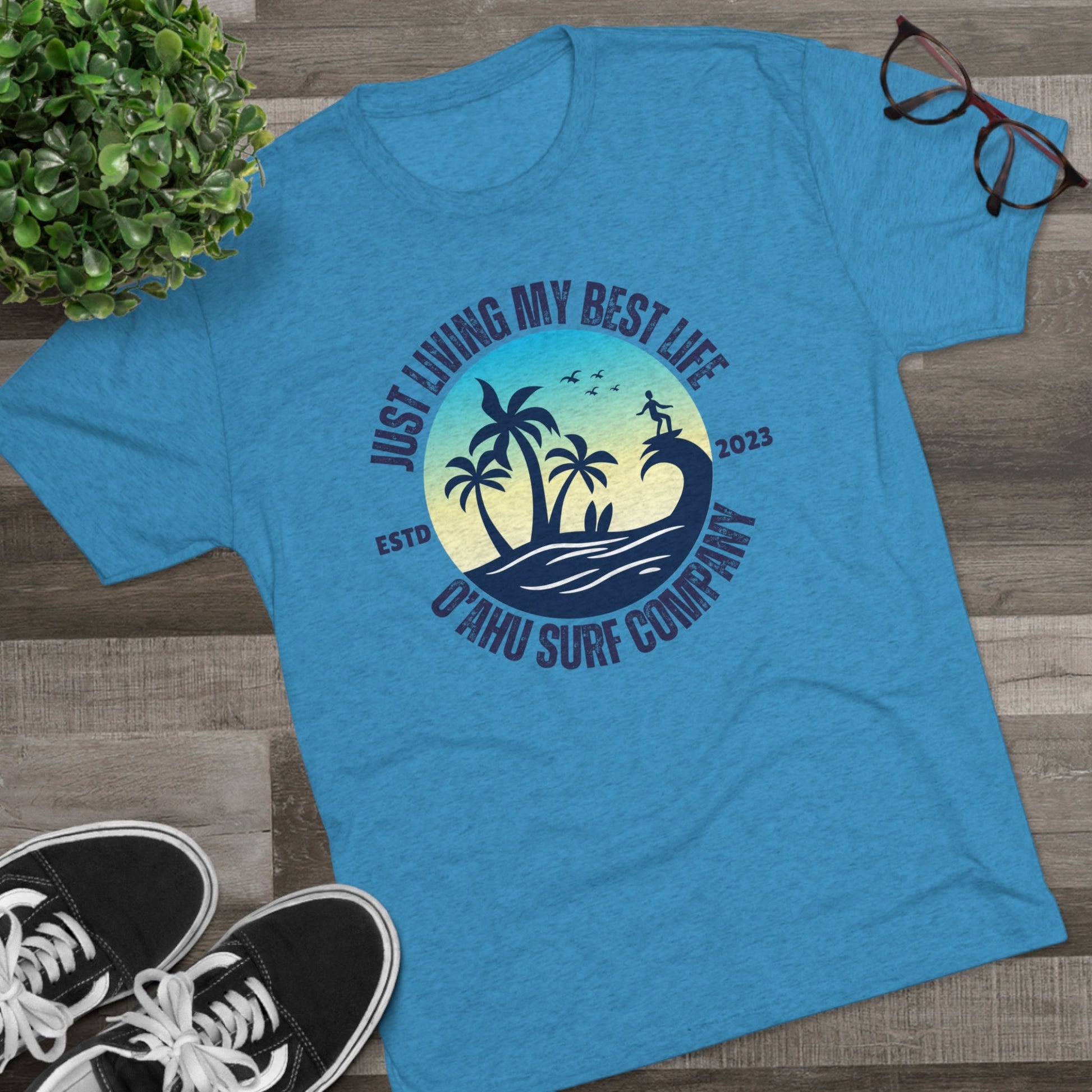 O'ahu Surf Company Living My Best Life Island T-shirt - O'ahu Surf Company