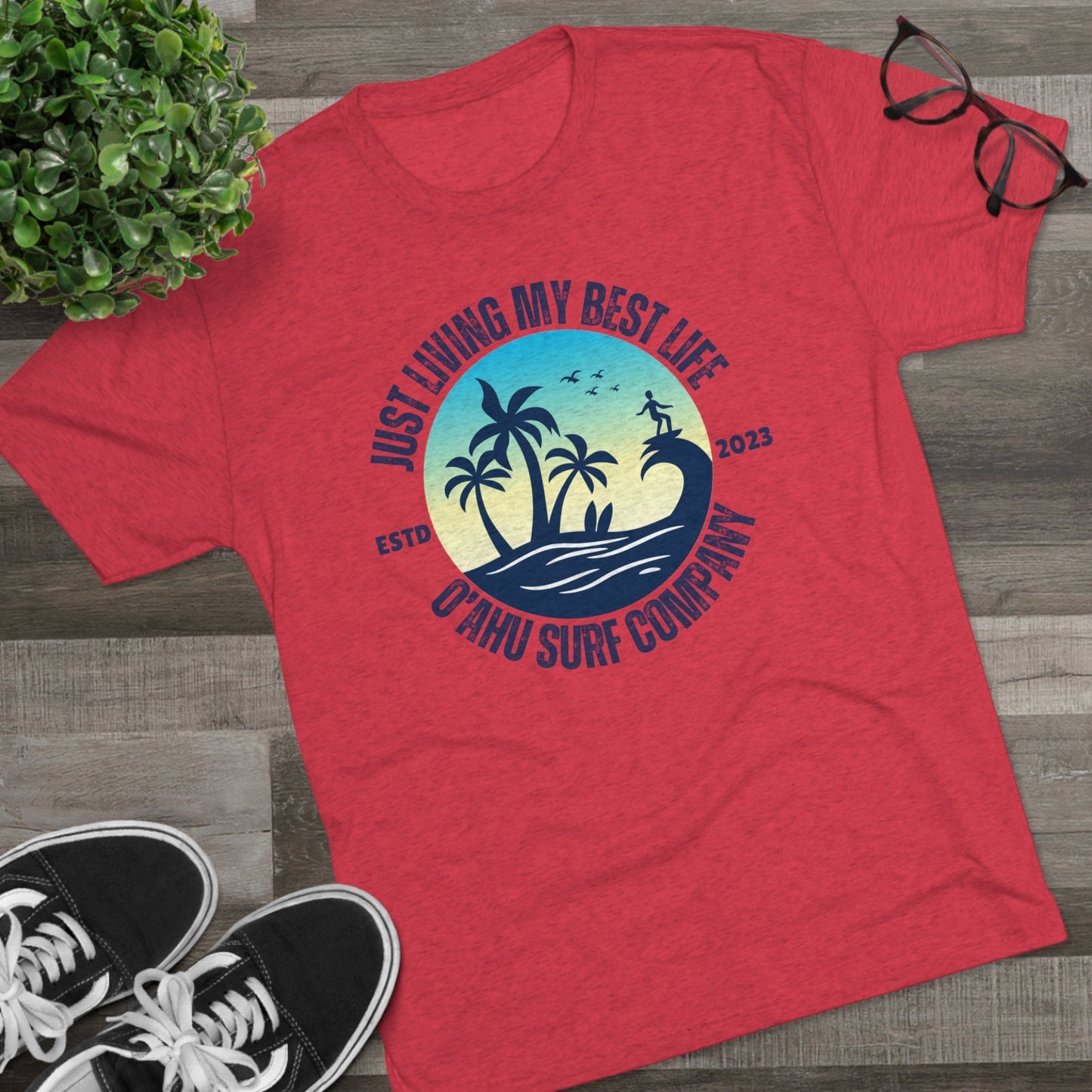 O'ahu Surf Company Living My Best Life Island T-shirt - O'ahu Surf Company