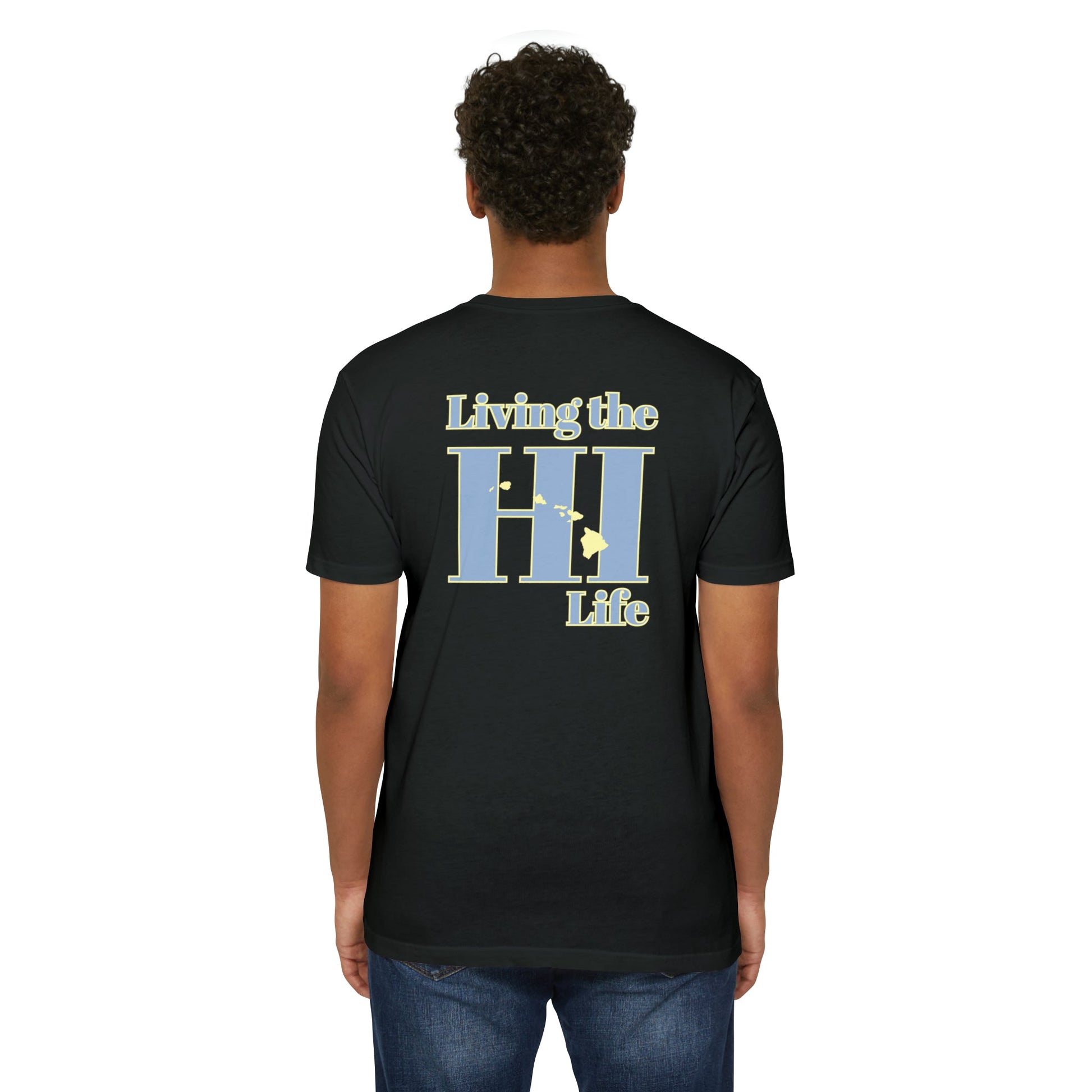 O'ahu Surf Company Living the HI Life Hawaiian Islands T-shirt. Oahu surf shirt featuring HI the Hawaii state initials.