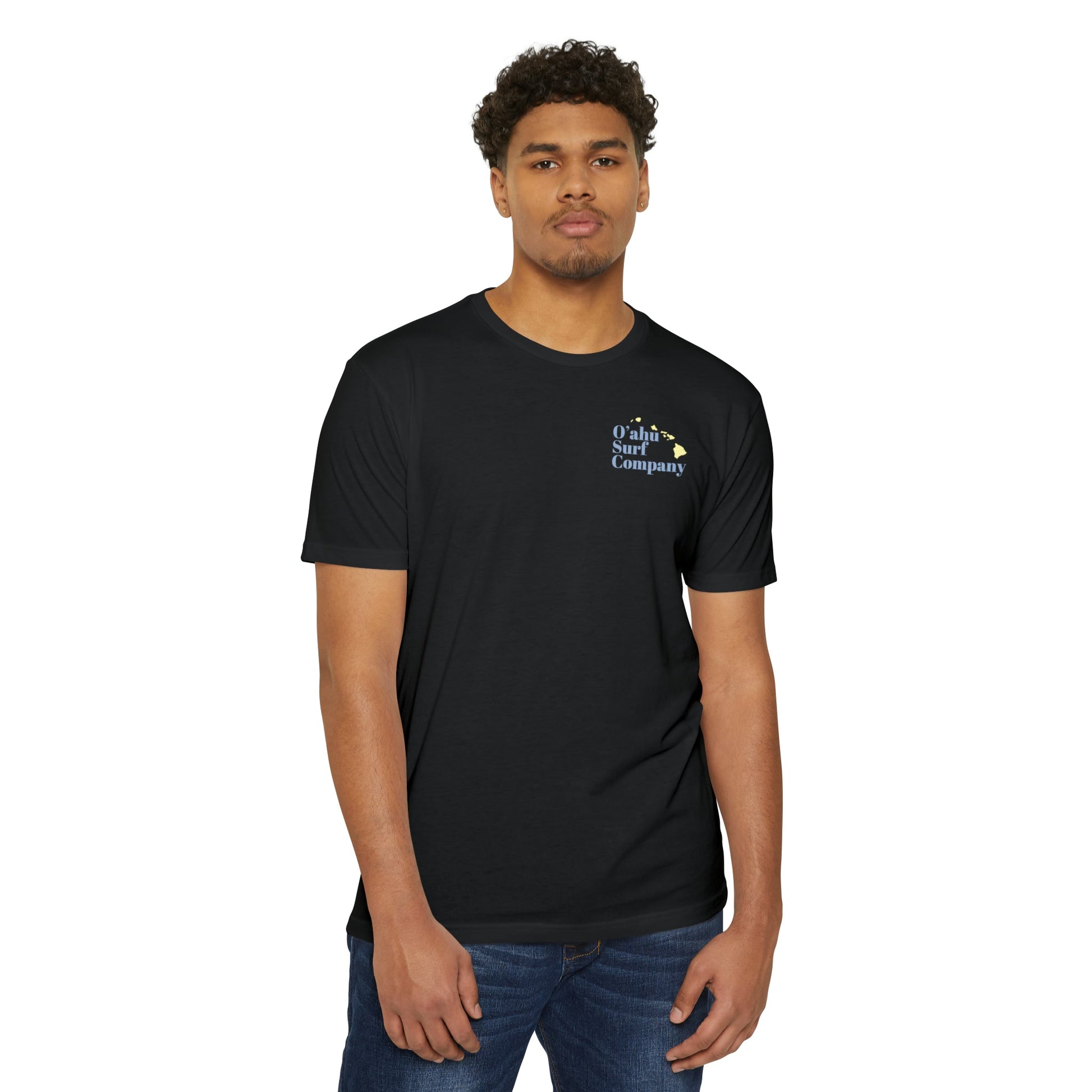 O'ahu Surf Company Living the HI Life Hawaiian Islands T-shirt. Oahu surf shirt featuring HI the Hawaii state initials.