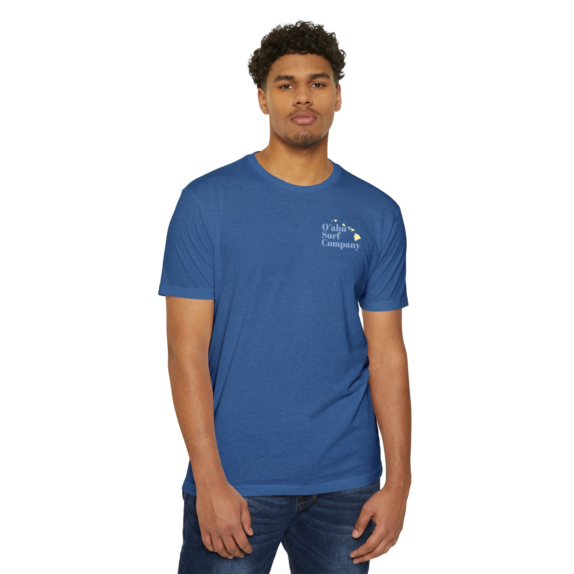 O'ahu Surf Company Living the HI Life Hawaiian Islands T-shirt. Oahu surf shirt featuring HI the Hawaii state initials.