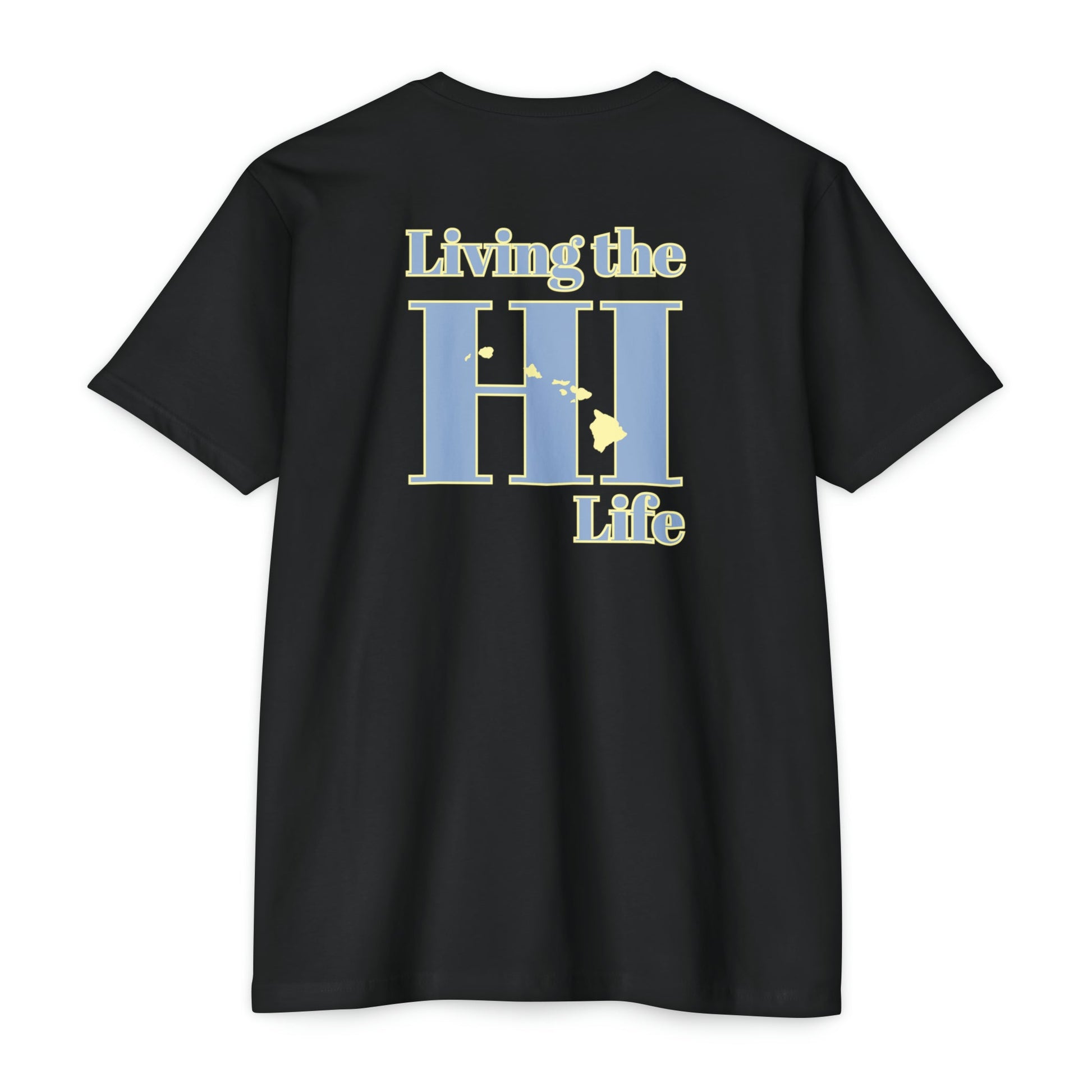 O'ahu Surf Company Living the HI Life Hawaiian Islands T-shirt. Oahu surf shirt featuring HI the Hawaii state initials.