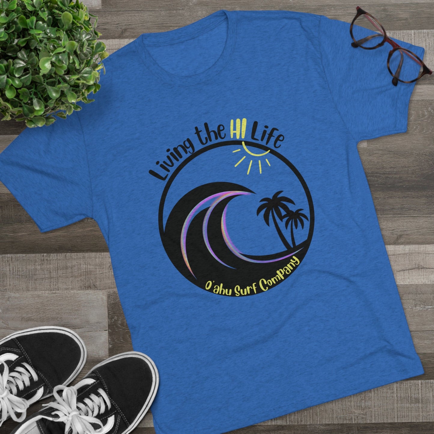 O'ahu Surf Company Living the HI Life Palms T-shirt - O'ahu Surf Company