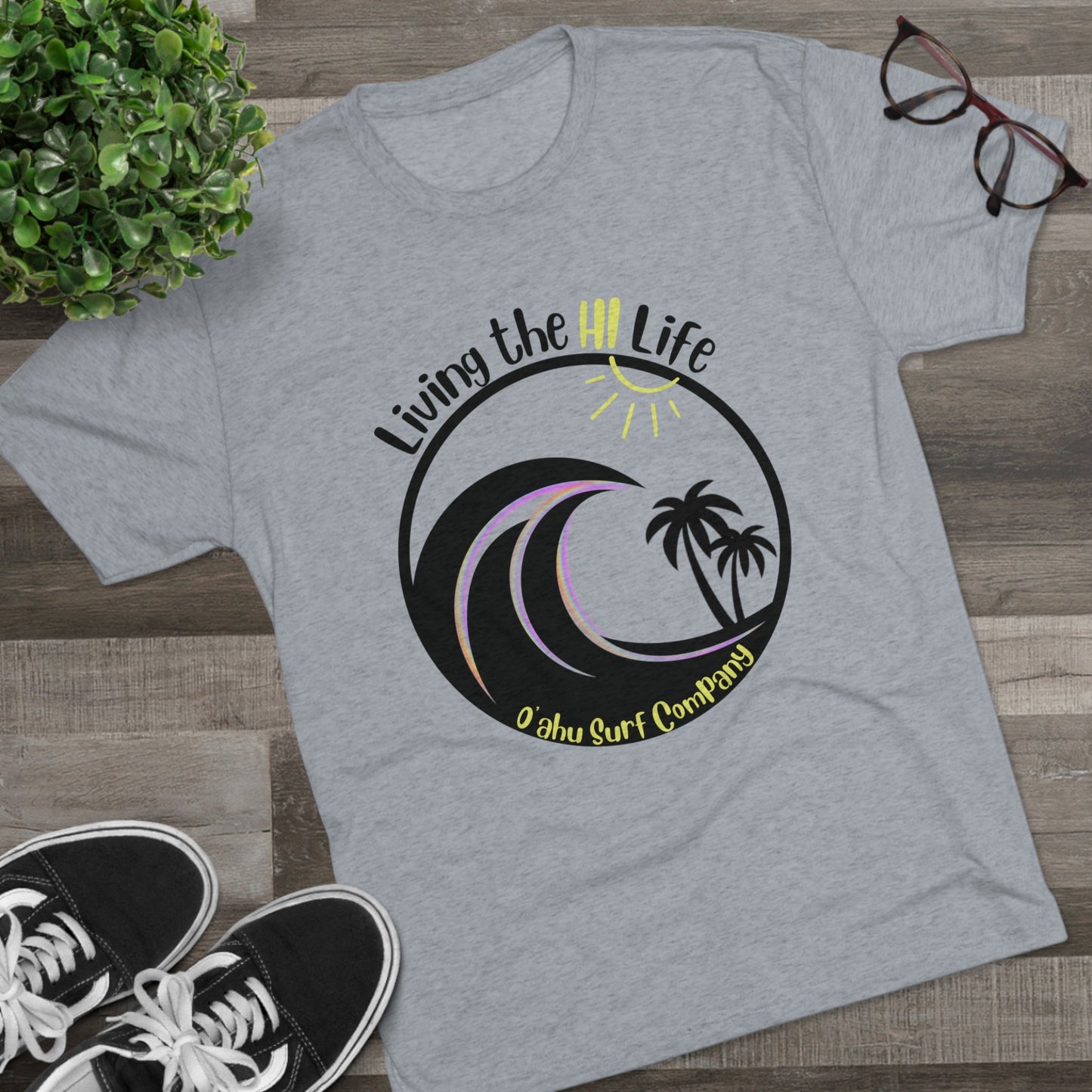 O'ahu Surf Company Living the HI Life Palms T-shirt - O'ahu Surf Company