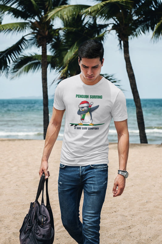 O'ahu Surf Company Penguin Surfing Holiday T-shirt - O'ahu Surf Company