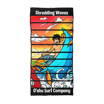 O'ahu Surf Company Shredding Waves Beach Towel - O'ahu Surf Company