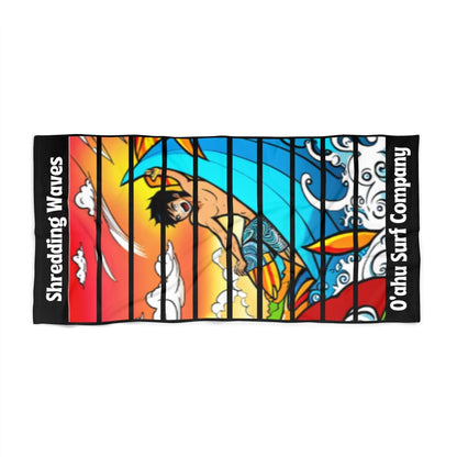 O'ahu Surf Company Shredding Waves Beach Towel - O'ahu Surf Company