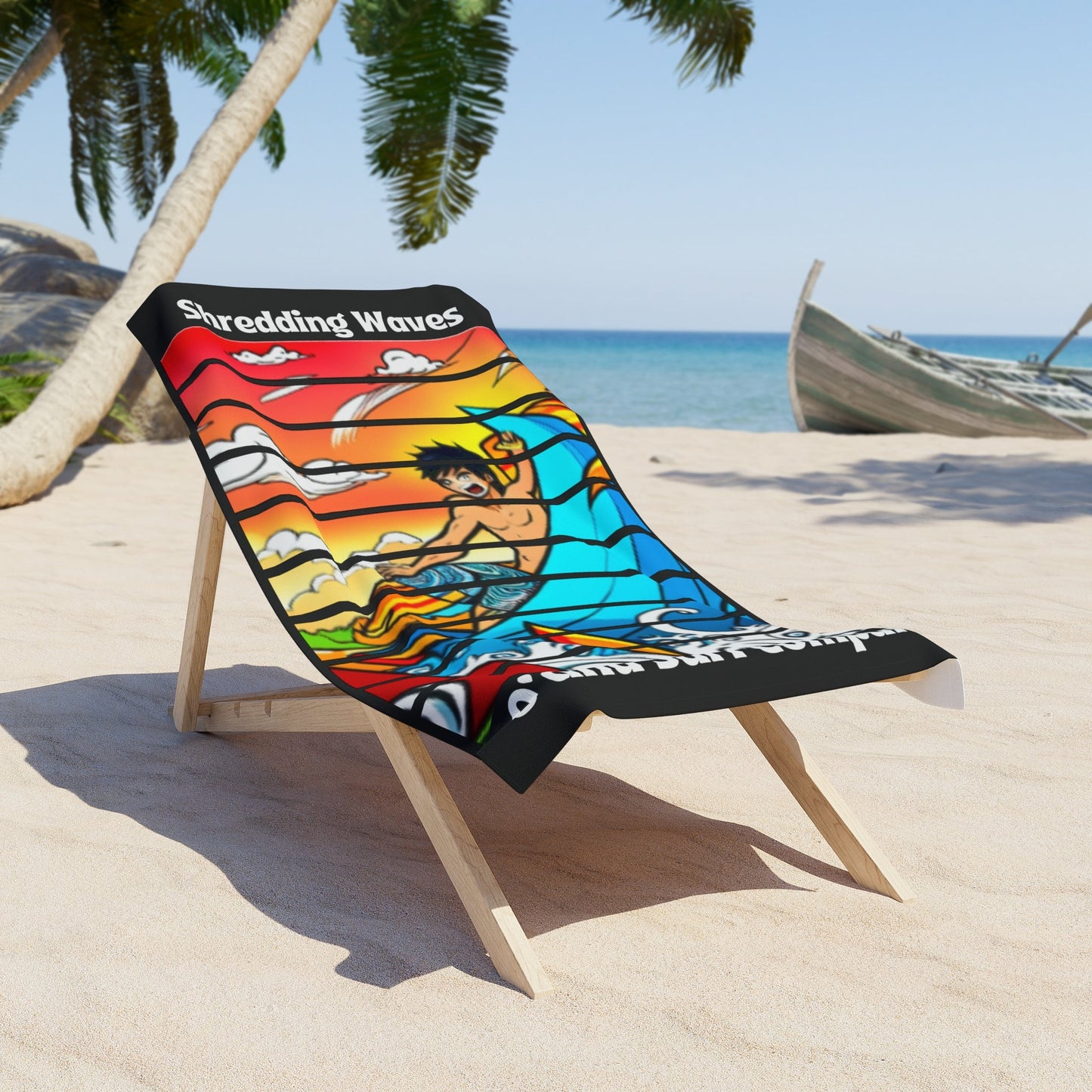 O'ahu Surf Company Shredding Waves Beach Towel - O'ahu Surf Company