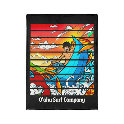 O'ahu Surf Company Shredding Waves Throw Blanket - Hawaii Blanket - Super Soft Throw Blanket - Surf Theme Blanket