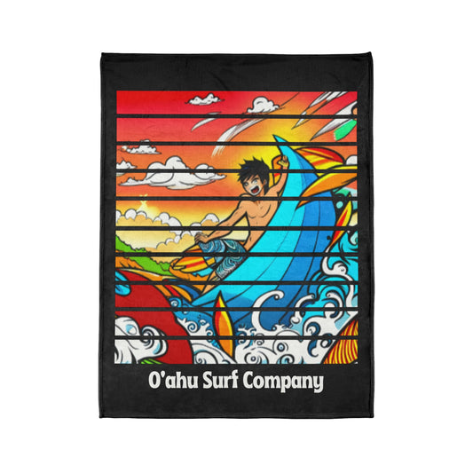 O'ahu Surf Company Shredding Waves Throw Blanket - Hawaii Blanket - Super Soft Throw Blanket - Surf Theme Blanket