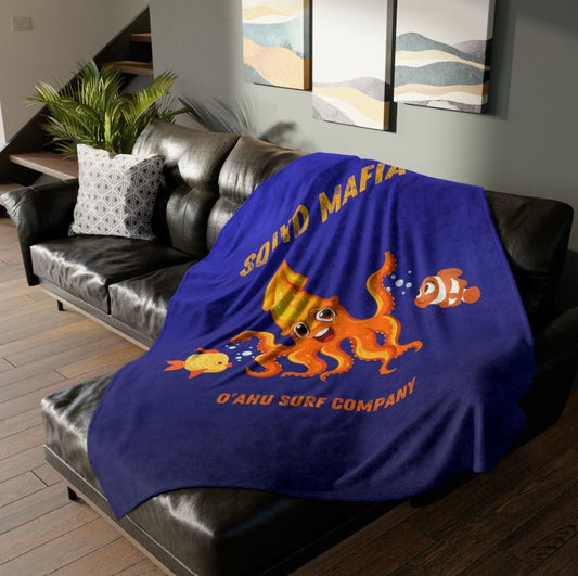 O'ahu Surf Company Squid Mafia Tropical Throw Blanket - O'ahu Surf Company