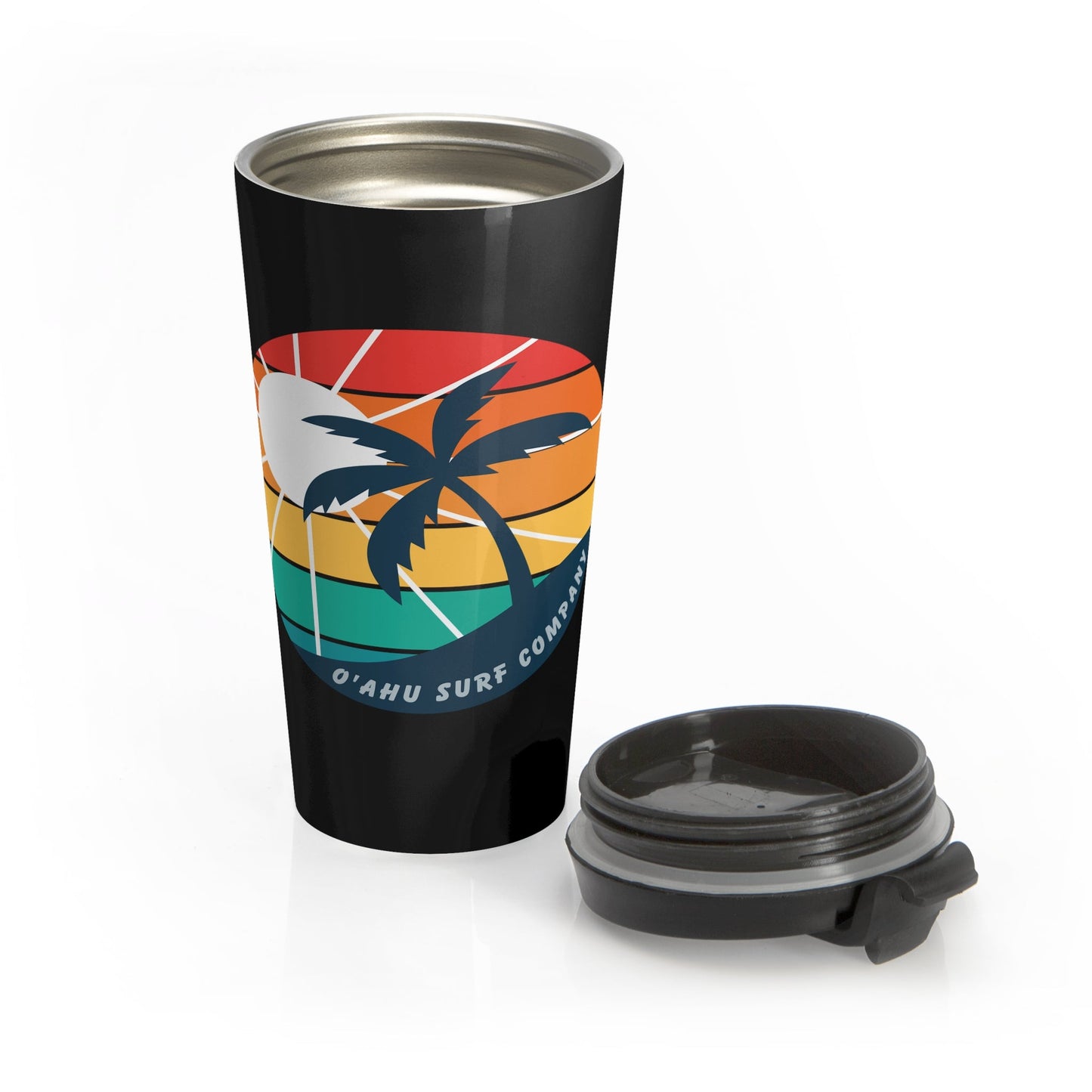 O'ahu Surf Company Stainless Steel Travel Mug - Black - O'ahu Surf Company