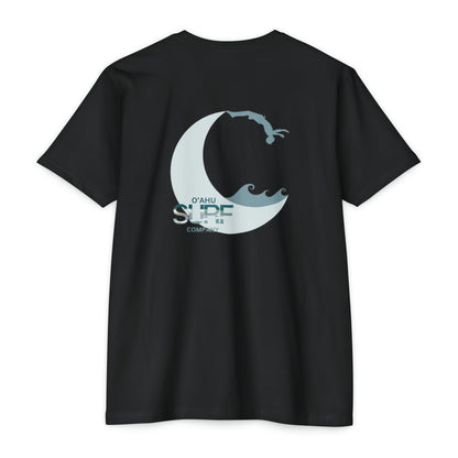 O'ahu Surf Company Surfer Backflip Cliff Diving T-shirt. Hawaii Surf T Shirts. Hawaii Surf Shirt CVC Black.