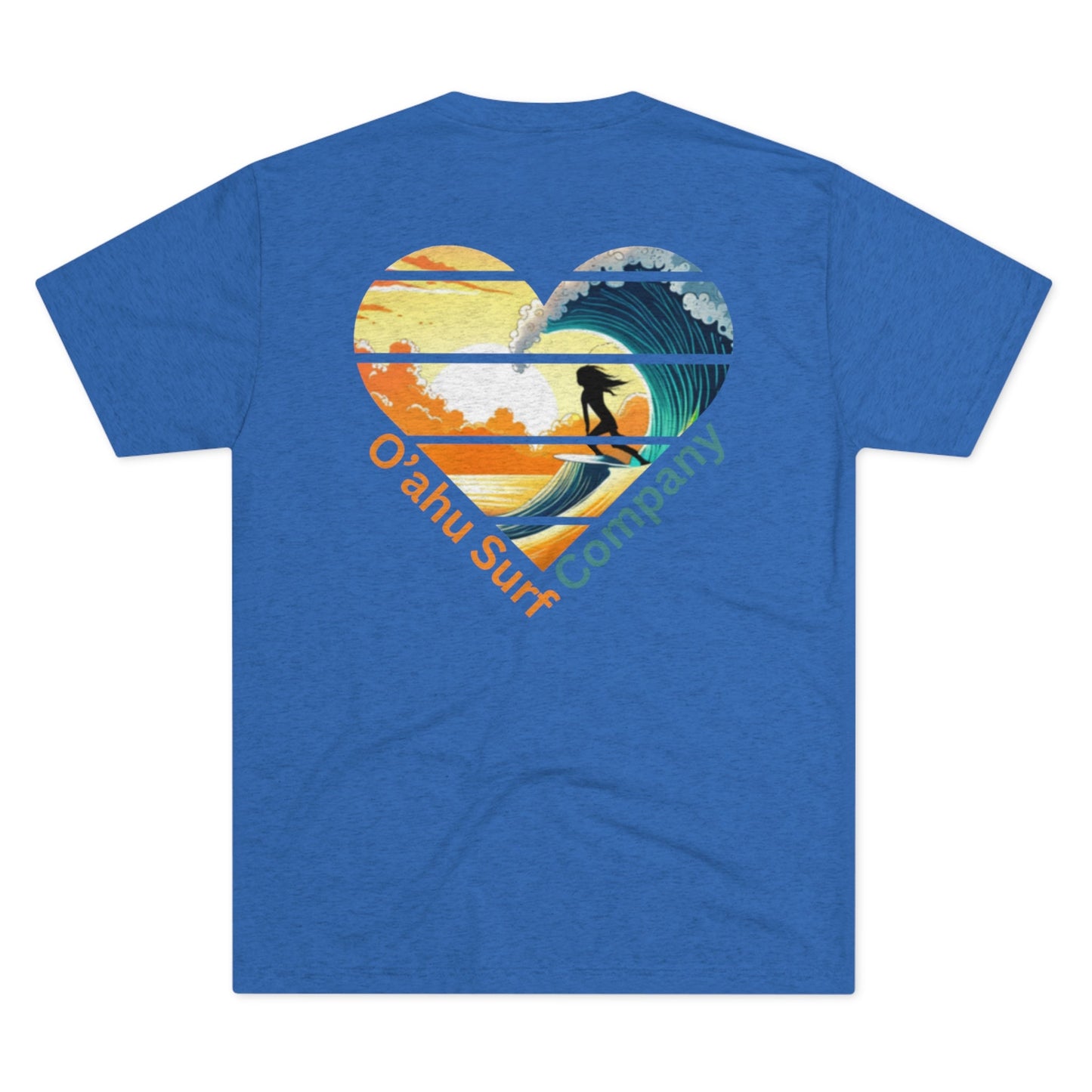 O'ahu Surf Company Surfer Girl Heart T-shirt - Tri-Blend Vintage Royal