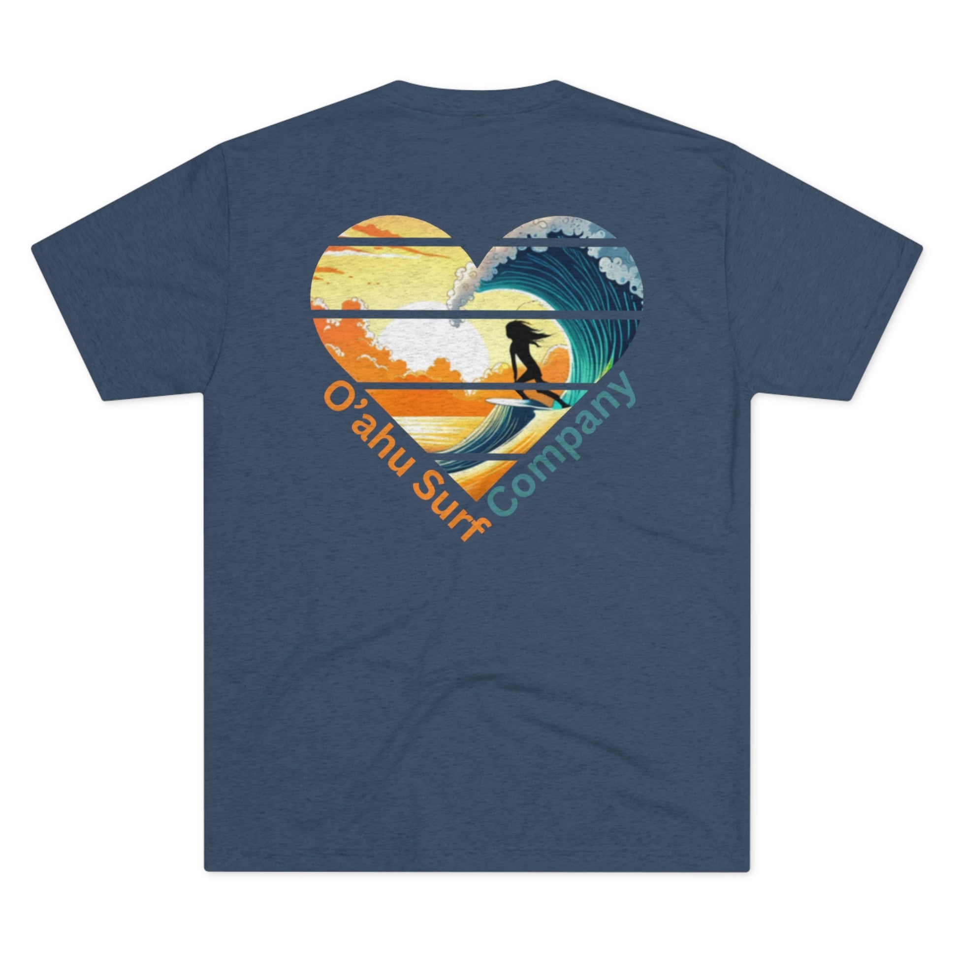 O'ahu Surf Company Surfer Girl Heart T-shirt - Tri-Blend Indigo