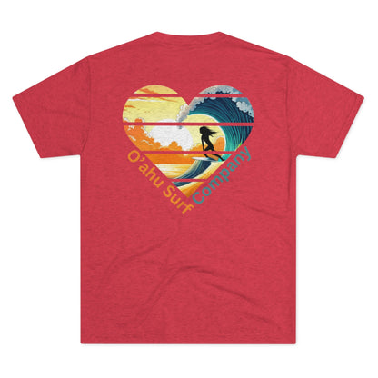 O'ahu Surf Company Surfer Girl Heart T-shirt - Tri-Blend Vintage Red