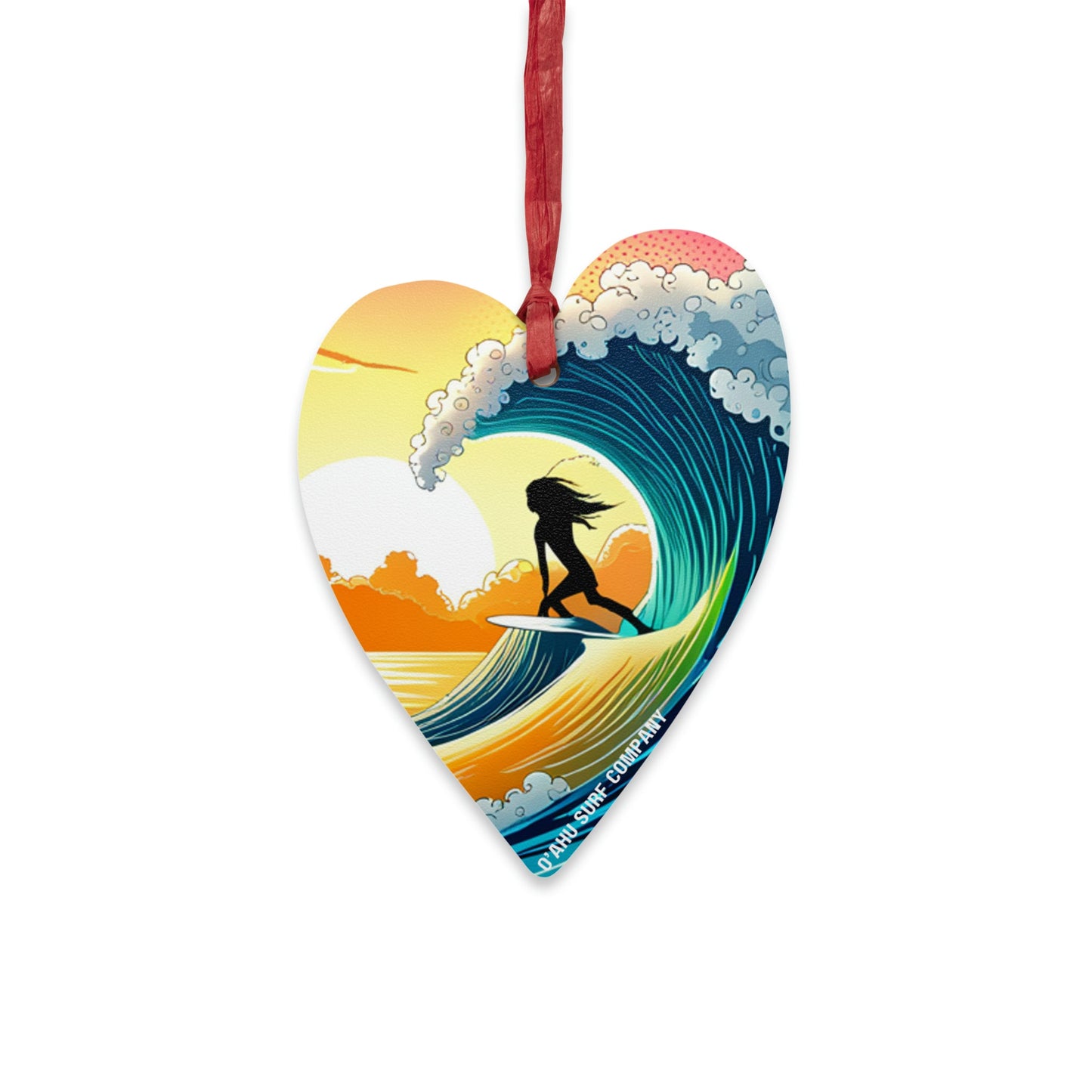 O'ahu Surf Company Surfer Girl Wooden Ornament - O'ahu Surf Company