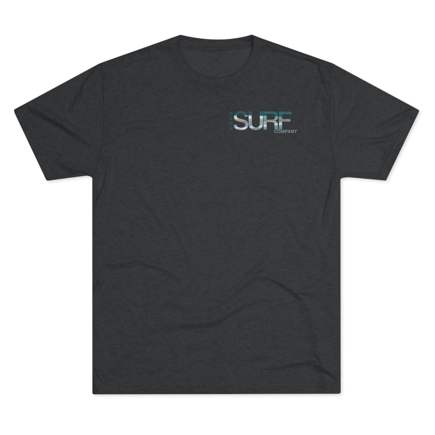 O'ahu Surf Company Surfer Logo T-Shirt. Hawaii Surf Shirt. Oahu Hawaii Surf T Shirts Tri-Blend Vintage Black.