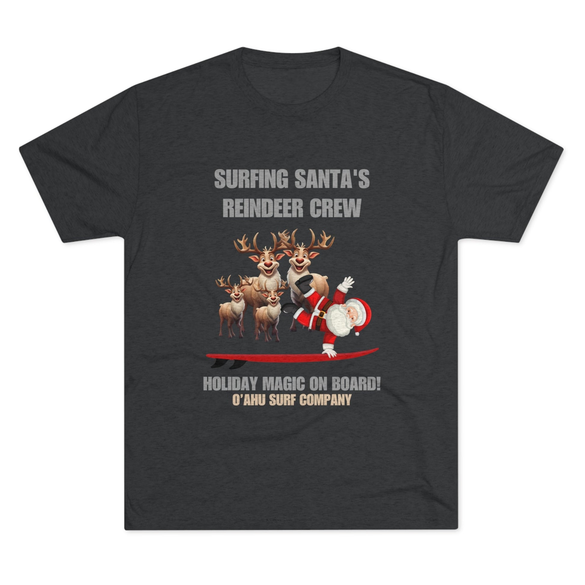 O'ahu Surf Company Surfing Santa's Reindeer Crew T-shirt - O'ahu Surf Company