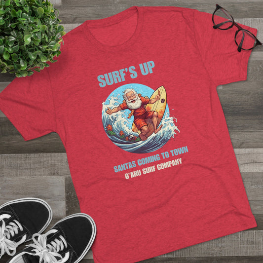 O'ahu Surf Company Surfs Up Santa's Coming to Town T-shirt - O'ahu Surf Company