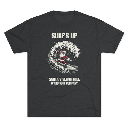 O'ahu Surf Company Surf's Up Santa's Sleigh Ride T-shirt - fun christmas sufing santa tshirt. Melekalikimaka tshirt.