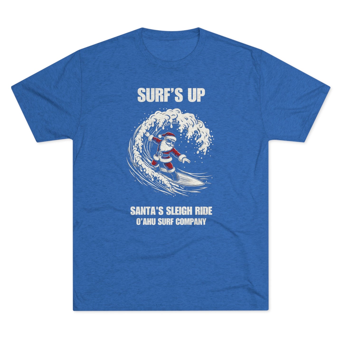 O'ahu Surf Company Surf's Up Santa's Sleigh Ride T-shirt - fun christmas sufing santa tshirt. Melekalikimaka tshirt.