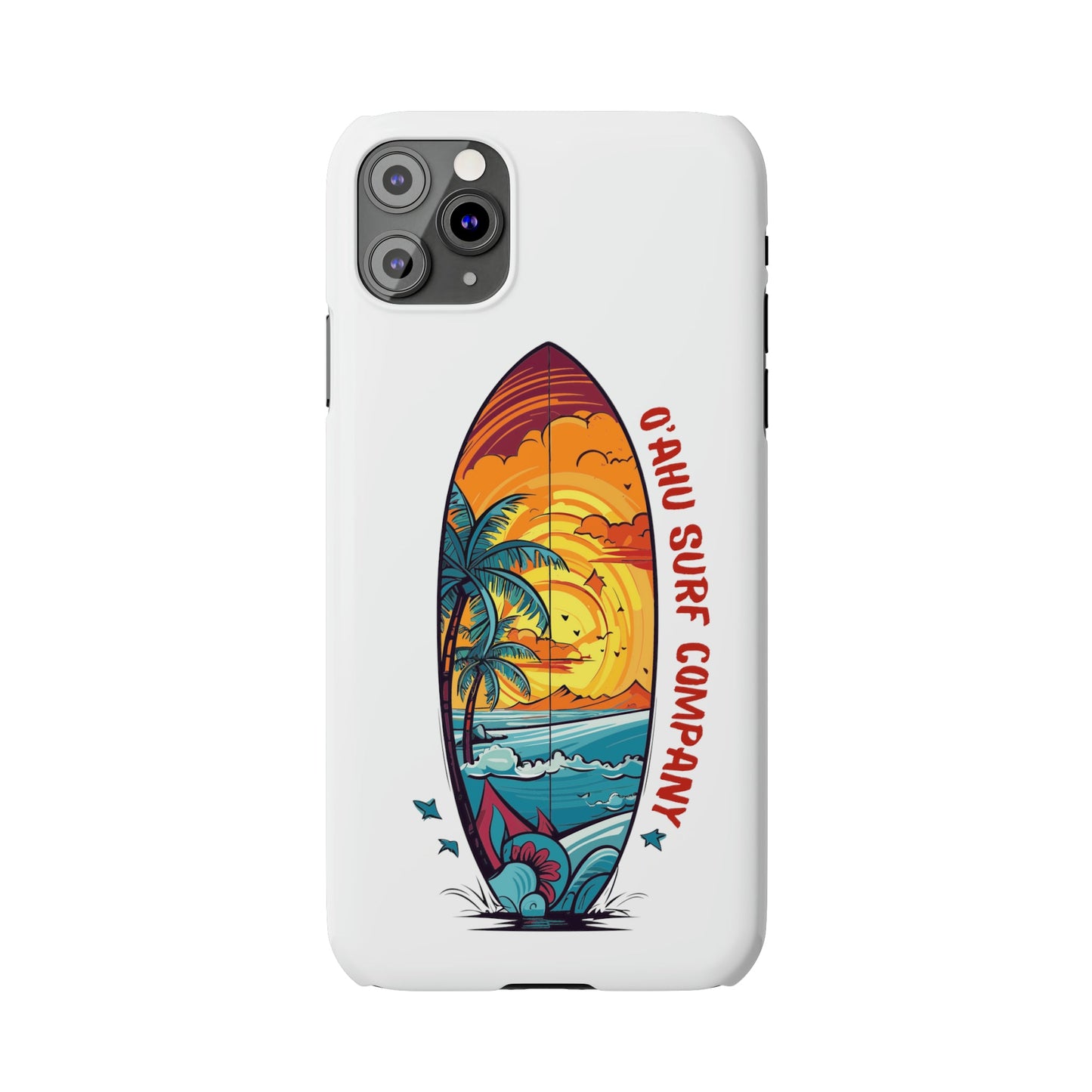 O'ahu Surf Company Tropical Surfboard iPhone Slim Case. Colorful Hawaii surfboard iphone case.