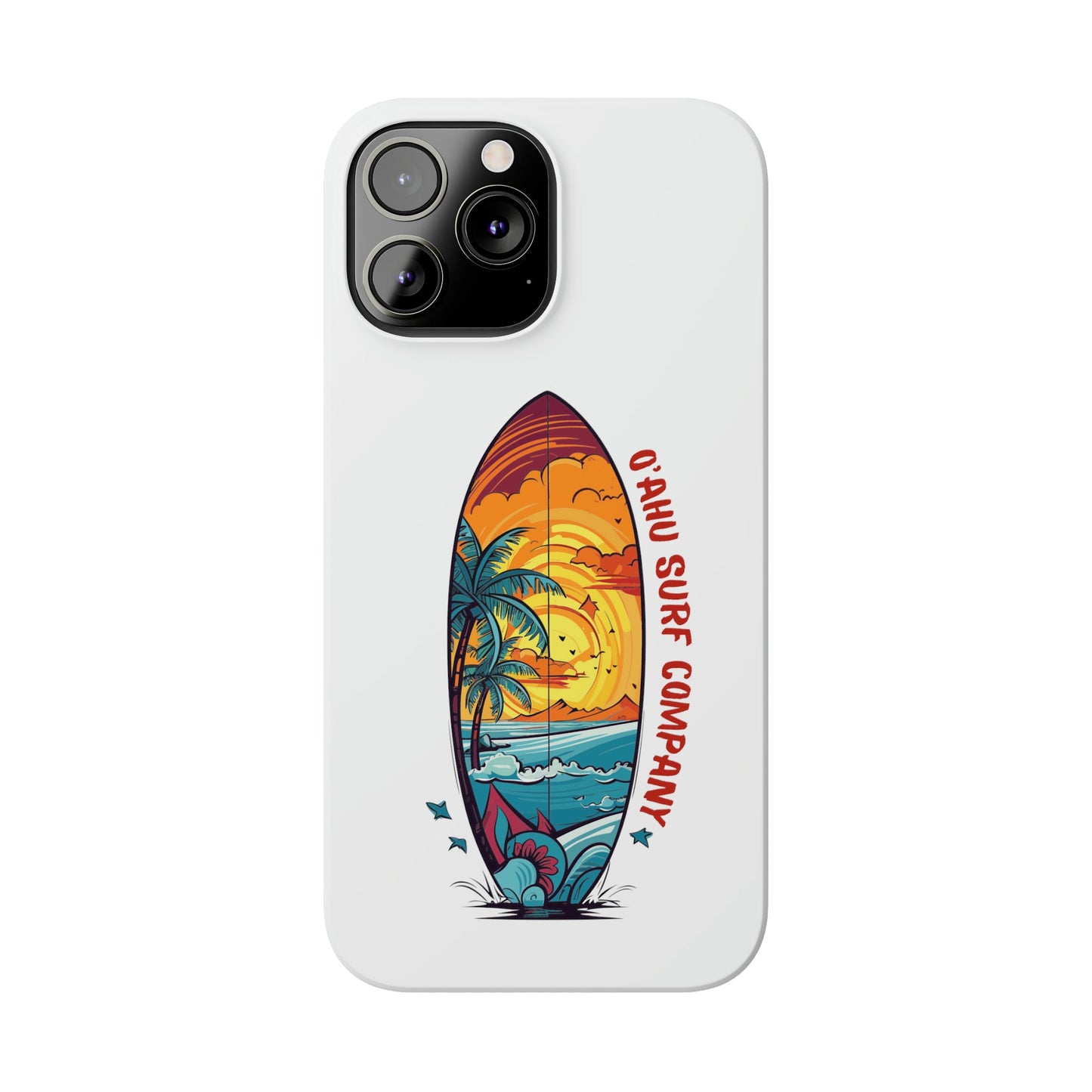 O'ahu Surf Company Tropical Surfboard iPhone Slim Case. Colorful Hawaii surfboard iphone case.