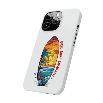 O'ahu Surf Company Tropical Surfboard iPhone Slim Case. Colorful Hawaii surfboard iphone case.