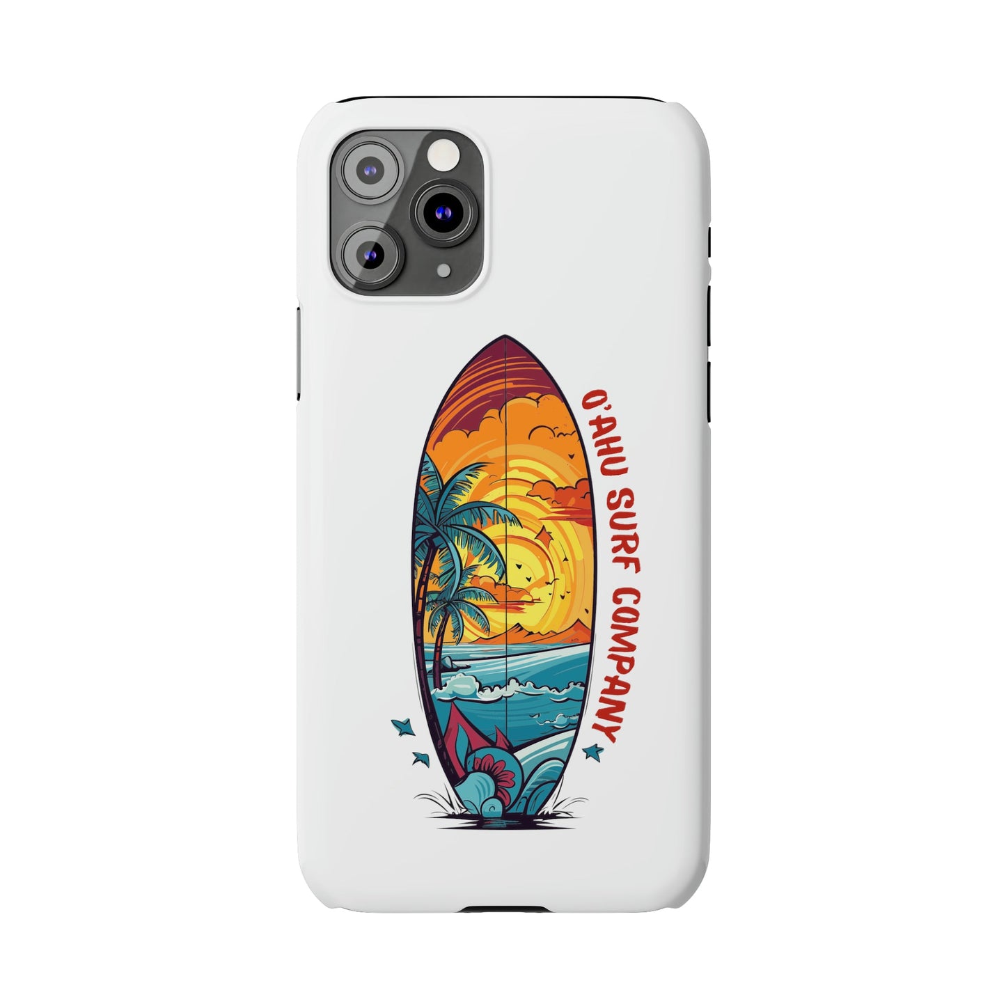 O'ahu Surf Company Tropical Surfboard iPhone Slim Case. Colorful Hawaii surfboard iphone case.