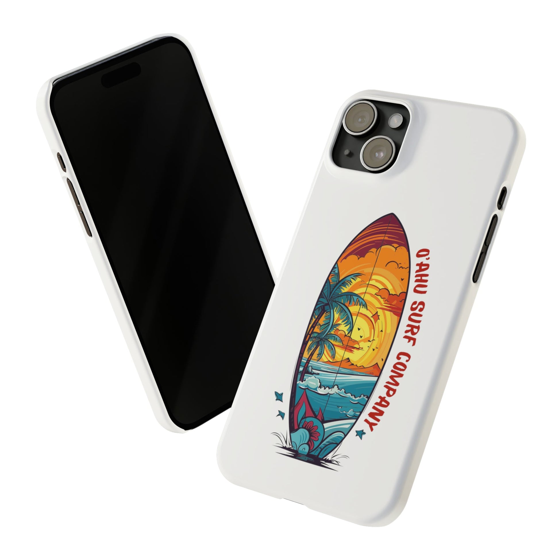 O'ahu Surf Company Tropical Surfboard iPhone Slim Case. Colorful Hawaii surfboard iphone case.