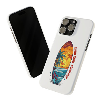 O'ahu Surf Company Tropical Surfboard iPhone Slim Case. Colorful Hawaii surfboard iphone case.