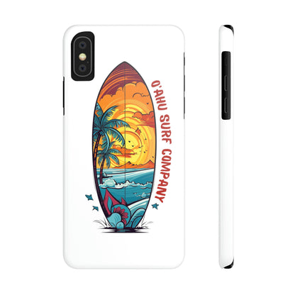 O'ahu Surf Company Tropical Surfboard iPhone Slim Case. Colorful Hawaii surfboard iphone case. iPhone XS