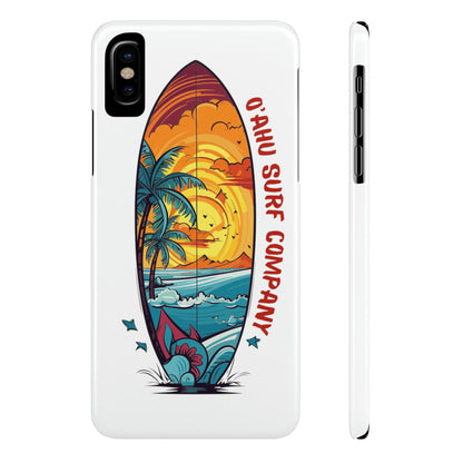 O'ahu Surf Company Tropical Surfboard iPhone Slim Case. Colorful Hawaii surfboard iphone case. iPhone X Slim