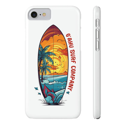 O'ahu Surf Company Tropical Surfboard iPhone Slim Case. Colorful Hawaii surfboard iphone case. iPhone 7, iPhone 8 Slim