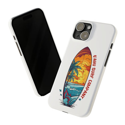 O'ahu Surf Company Tropical Surfboard iPhone Slim Case. Colorful Hawaii surfboard iphone case.