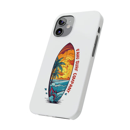 O'ahu Surf Company Tropical Surfboard iPhone Slim Case. Colorful Hawaii surfboard iphone case.