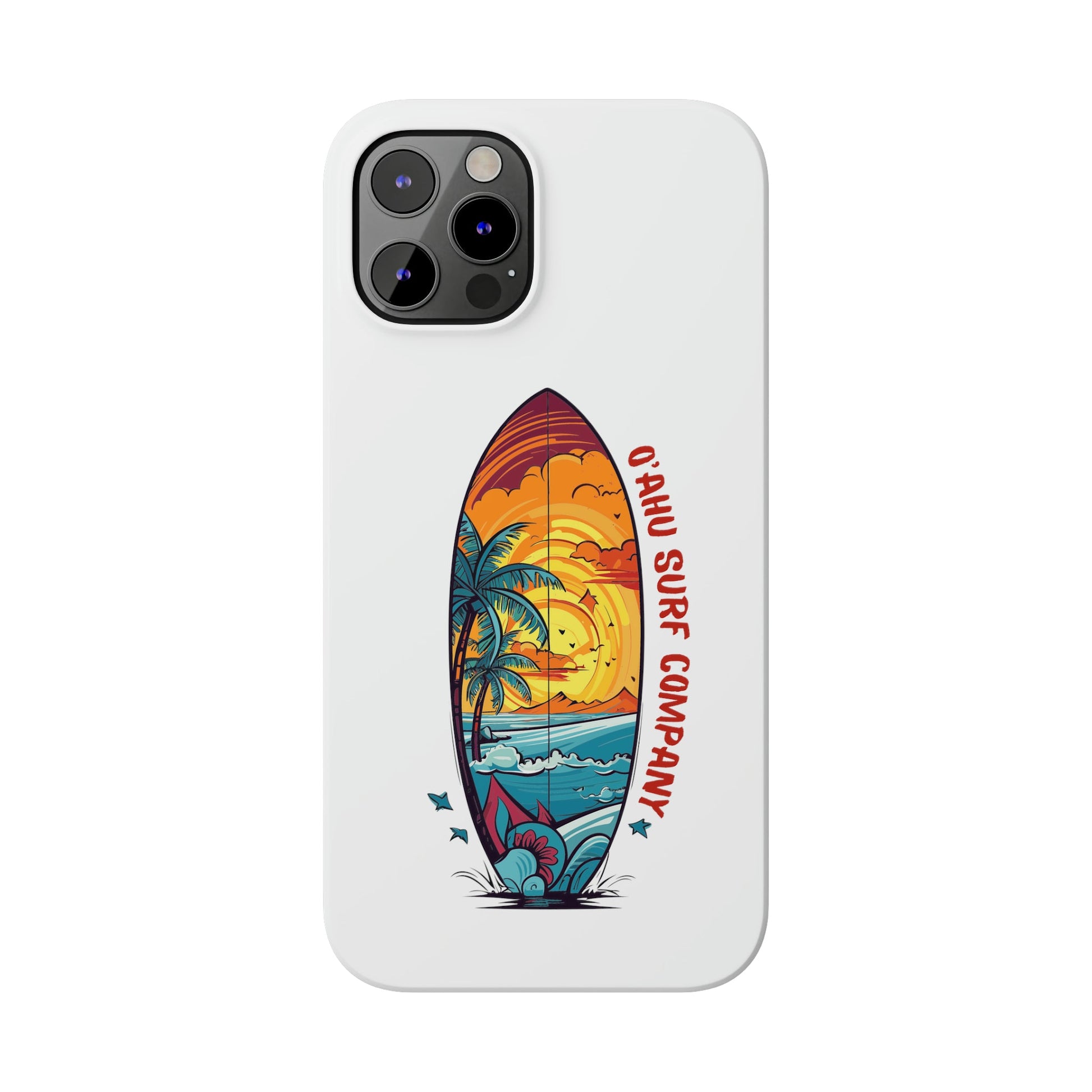 O'ahu Surf Company Tropical Surfboard iPhone Slim Case. Colorful Hawaii surfboard iphone case.