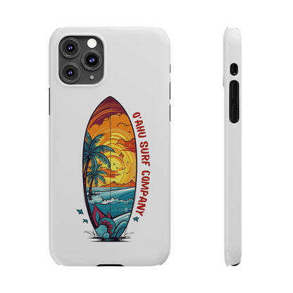 O'ahu Surf Company Tropical Surfboard iPhone Slim Case. Colorful Hawaii surfboard iphone case. iPhone 11 Pro