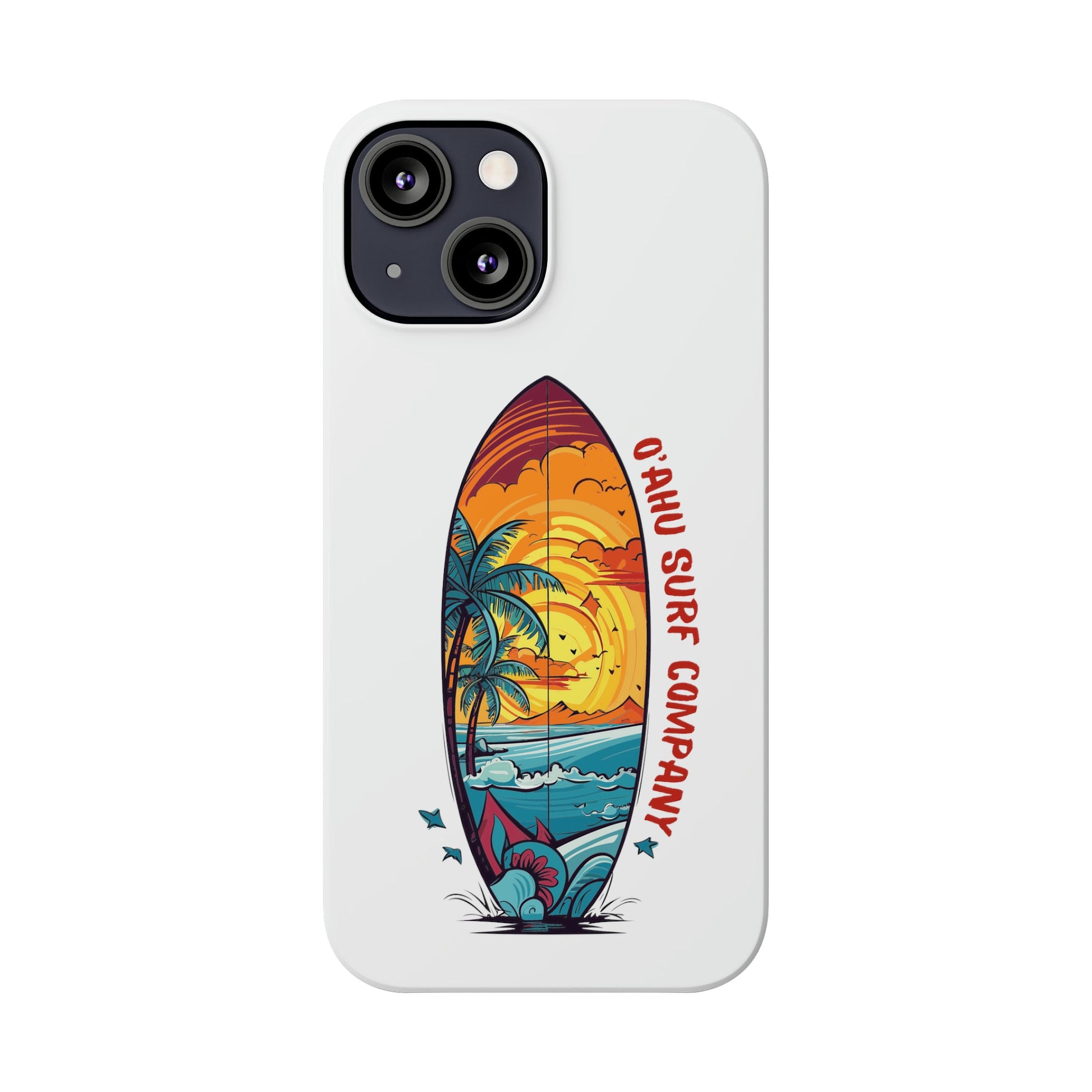 O'ahu Surf Company Tropical Surfboard iPhone Slim Case. Colorful Hawaii surfboard iphone case.