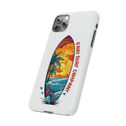 O'ahu Surf Company Tropical Surfboard iPhone Slim Case. Colorful Hawaii surfboard iphone case.